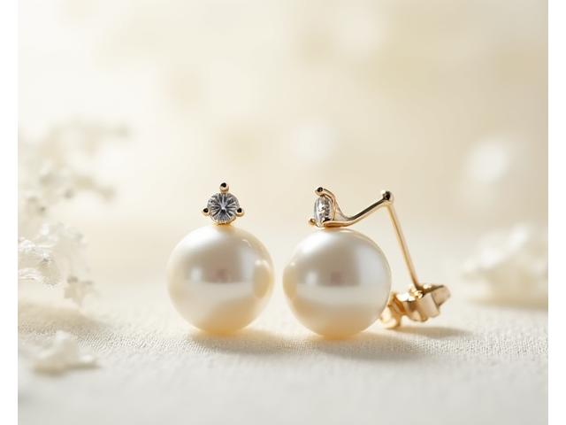 Perlenohrringe mit Diamantakzenten