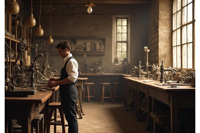 Historisches Bild des ersten Edelmond Uhrmacherateliers in Zürich